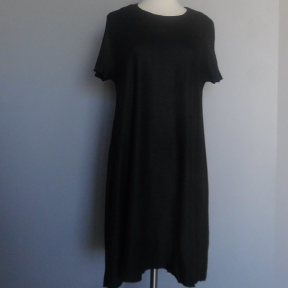 COS Shimmer High Low Raw Edge Jersey‎ Black Casual Cocktail Dress - Picture 2 of 13